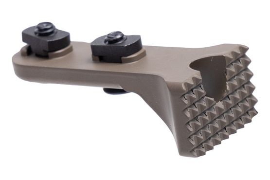 SOLGW Liberty PRESSCHECK Steel M-LOK QD Barricade Stop has an FDE Cerakote finish.